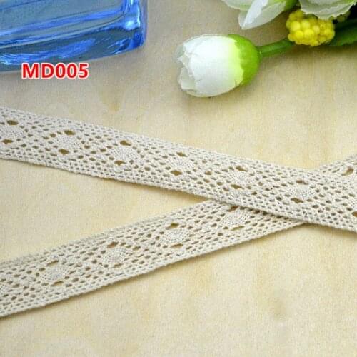 5 meters width 1.7cm beige cotton lace edging ribbon for sewing DIY garment accessories MD005