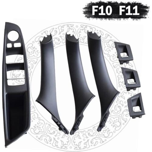 7 PC Left Hand Drive LHD Car Interior Inner Door Armrest Handle Panel Pull Trim Cover For BMW F10 F11 550i 550ix 2011-2013