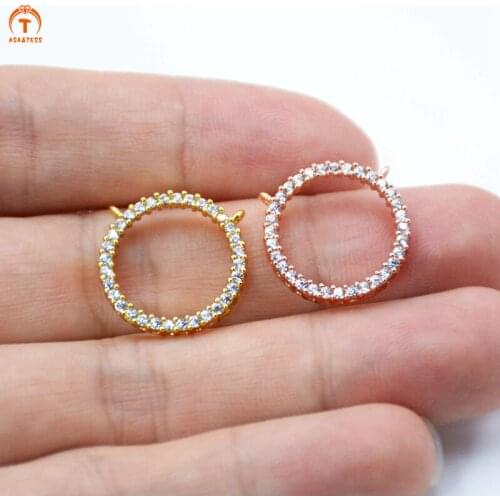 ASA&TESS Evil Eye Connector Horse Eye Link necklace pendant Jewelry Findings Jewelry Supplies cubic zirconia CZ Micro Pave