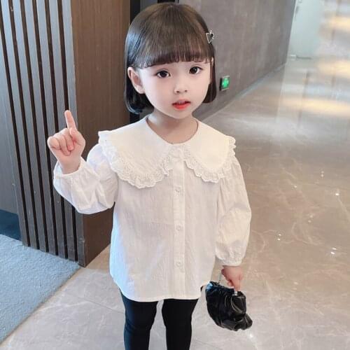 Blouse For Girls Solid Color Girl Shirt Spring Autumn Childrens Shirt For Girls Casual Style Childrens Clothes For Girls