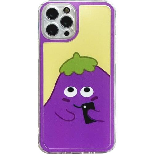 Lovely Eggplant Pattern Purple TPU Case for iPhone 12 Pro Max Back Phone Cover for 12 11 Pro Max X XS XR 8 7 Plus SE 2020