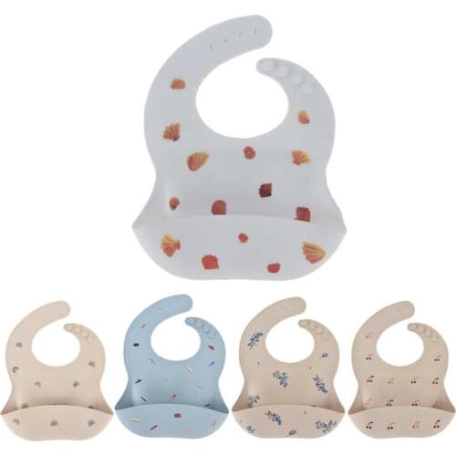 Cartoon Baby Bibs Waterproof Silicone Bib Infant Toddler Feeding Saliva Towel Cartoon Adjustable Children Apron With Pocket