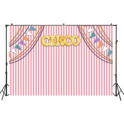 HUAYI Photography Backdrop Baby Shower cartoon circo 1st birthday party decor banner photobooth backdrop photocall W-3704