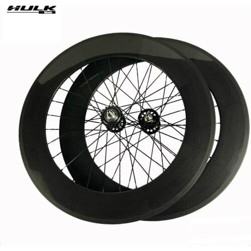 HULKWHEELS carbon track wheels fixed gear single speed wheelsets 25mm width 88mm depth with taiwan fixedgear Flip-flop hub
