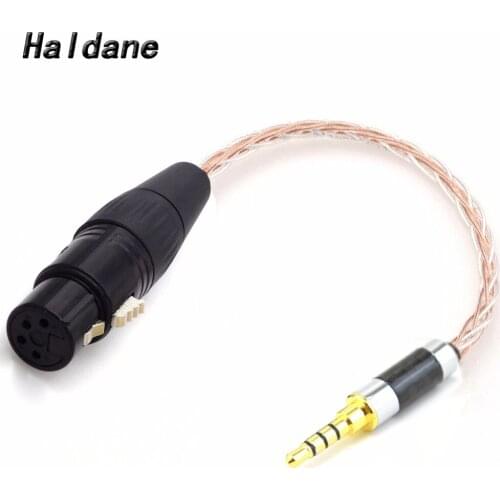 Free Shipping Haldane 3.5mm TRRS Balanced Male to 4-Pin XLR Balanced Female 7N OCC Copper Silver plated Adapter Cable