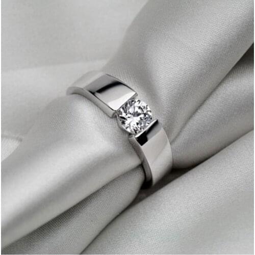 0.6Ct Solid White Gold 585 Man Classic Diamond Women Engagement Ring Excellent Quality Sterling Gold Jewelry With Box