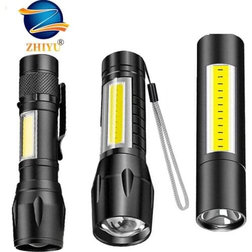 Mini Portable 2 LED Q5 Flashlight Lantern 3 Modes Work Flash Lights Torch USB Rechargeable Outdoor Fishing Camping Flashlights