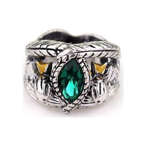 Ring Of Barahir Aragorn Gondor Rings Men WomenFans Gift Green Crystal Rings Wedding Engagement Gift
