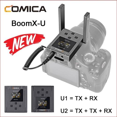 Comica BoomX-U U1 U2 Wireless Microphone Kit Broadcasting Level Mic Mini UHF Transmitter Receiver Kit for DSLR Camera Phone