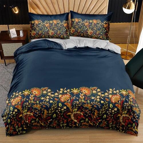 Retro Floral Duvet Cover Set Fashion Flowers Bed Linens Bohemian,Indian Design Quilt/Comforter Covers Bedding Sets Bedspreads