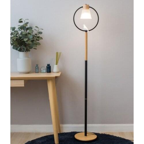 Nordic Solid Wood floor light for Foyer study Bedroom decor standing light Lovely Girl Home Living Room decor E27 LED Floor Lamp