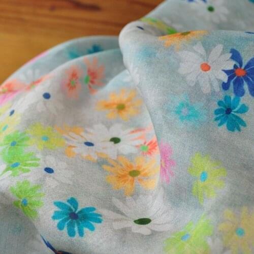 New natural ramie tissu Colorful garden printing fabric High grade dress cheongsam material
