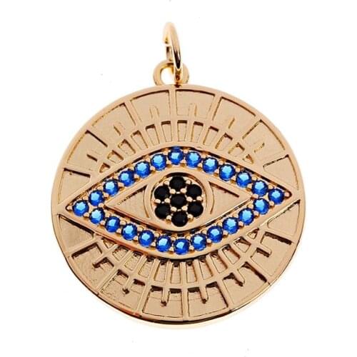 Devils Eye Bead Pendant Blue Black Zircon Magic Round Necklace 1 Piece 2020 Bracelets Jewelry Gift For Women Man