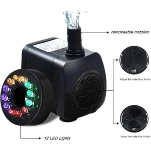 15W 210-GPH US110V/EU220V Submersible Pump LED Mini Water Pump For Aquarium Fish Tank Pond Fountain
