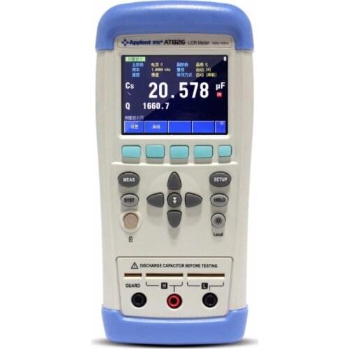 Handheld Digital LCR Meter Portable LCR Meter Frequency 100Hz 120Hz 1kHz 10kHz 100kHz AT826