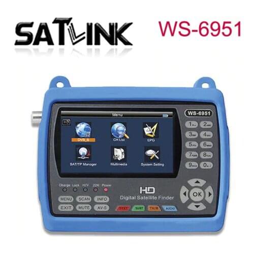 Satlink WS-6951 handheld sat finder dvb-s2 4.3` TFT Satlink WS6951 Satellite Finder DVB-S2 Satellite Meter