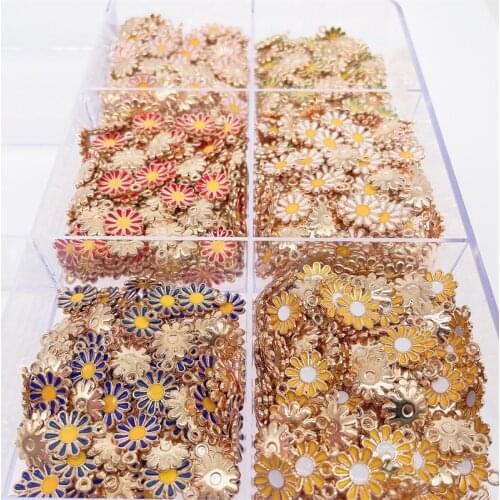 6 Colors 10Pcs Colorful Cute Daisy Flower Strap Accessories Womens Drop Earrings Jewelry Making Supplies Accessories Wholesale