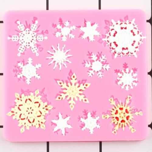 Snowflake Lace Silicone Mold DIY Christmas Cake Decorating Tools Cake Border Fondant Molds Candy Polymer Clay Chocolate Molds