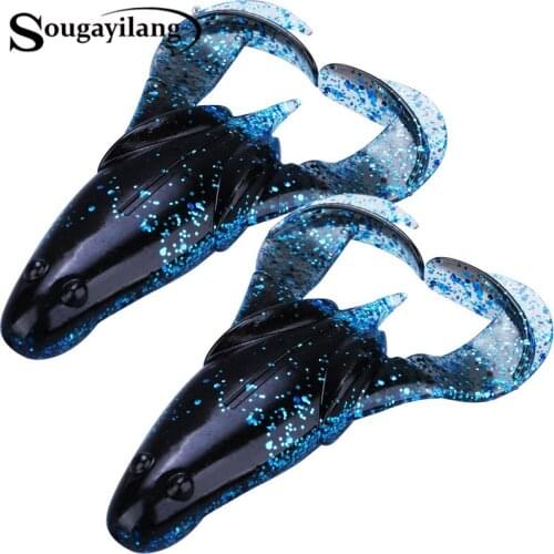 Sougayilang 2Pcs Soft Lobsters Fishing Lures 15g 100mm Monster Fishing Baits Salt Water/Fresh Water Carp Fishing Wobblers Tackle