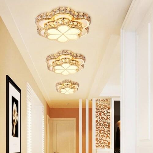 110V Modern Simple Circular Aisle Light Crystal Entrance Light Home Hallway Light Hallway Balcony LED Ceiling Light LB12512