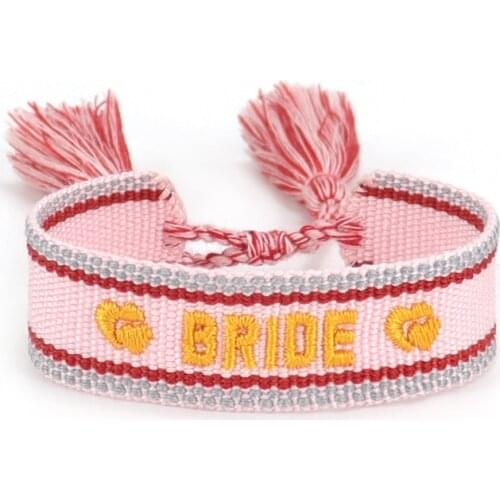 Wedding Woven Bracelet Handmade Women Bracelets For Bridesmaid Bride Flower Girls Adjustable Vintage Jewelry