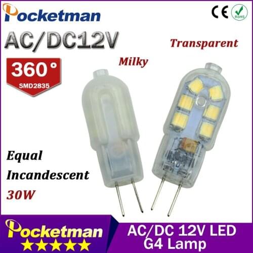 Mini G4 LED Lamp 3W AC/DC 12V SMD2835 Lampada LED G4 Bulb Milky/Transparent 360 Beam Angle Lights Replace Halogen 30W G4