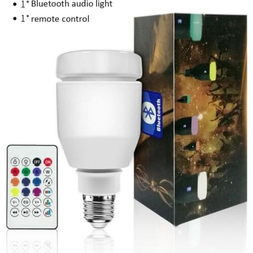 LED E27 Smart Bulb Bluetooth Music Lamp RGB + white Lamp Speaker Light Wireless Dimmable APP Remote Control RGB LED Lamps