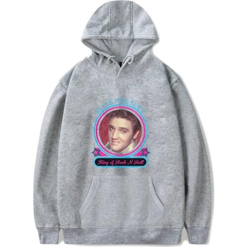 Comfortable Hoodies Elvis Presley Sweatshirts Men/Women Fashion PrintElvis Presley Hoodie men Autumn pullovers casual gray Tops