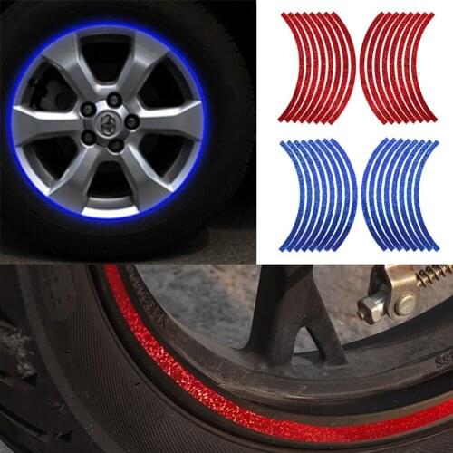 Universal 16Pcs Motorcycle Wheel Rim Reflective Stickers Motor Bicycle Decal 10inch 18inch Waterproof