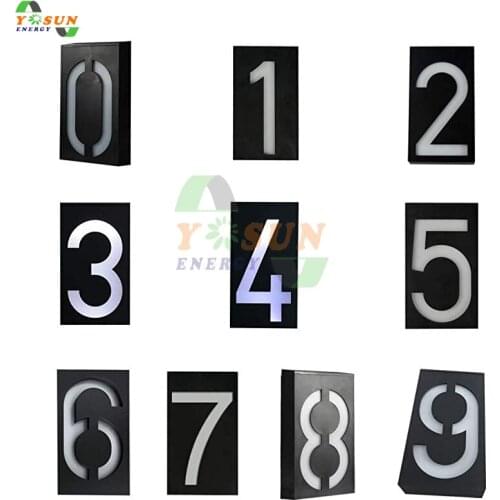 Yosun Solar Light House Number Door Plate Digital Solar Light LED Address Signs Door Number Digits Wall Mount Number