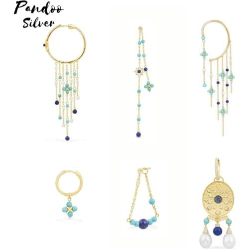 Pendientes Earrings Chain Drop Earrings For Women 2021 Jewelry Dangle Earring Female Trend Pearl Earring Blue