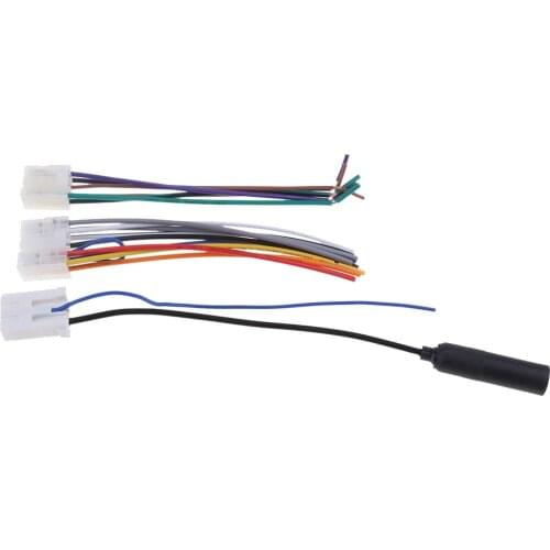 1 Piece Antenna + 2 Pieces Wiring Harness Car Radio Wiring Kits Cable Length: 22