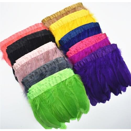 10Meters/Lot White Goose Feathers Trim Fringe Geese Ribbon Trims Wedding Feathers Decoration Feathers for Crafts Feather Trim