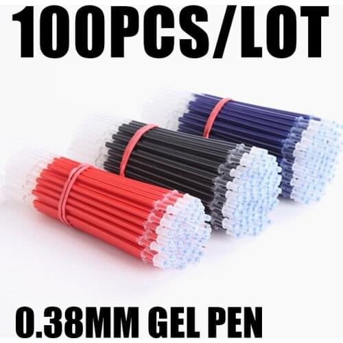 100Piece/lot 0.38mm Gel Pen Refill Ink Refill Full Syringe Student Office Study Supplies Strongly Sticky Silicone Double Energy