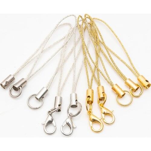 100pcs/lot Gold/silver Colors Lobster Clasp Lanyard Strap Cord Mobile Straps Charm Key Ring Chain DIY Jewelry Making