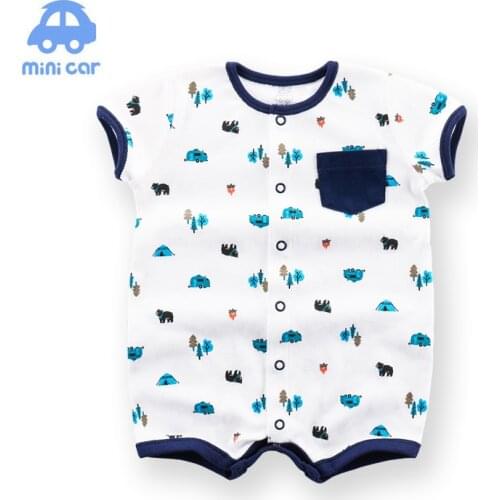 2021 Cheap Cotton Baby Jumpsuit Short Sleeve Baby Clothing One-Piece Summer Unisex Baby Clothes Girl And Boy Jumpsuit Puppy