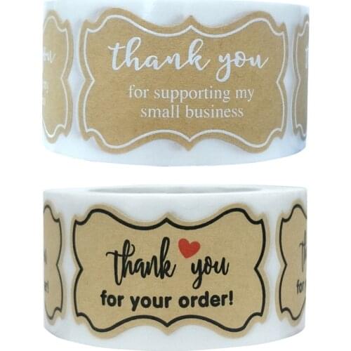 250pcs Kraft paper Thank You for Your Order Stickers Gift Packaging Seal Labels Small Business Label Envelope Stationery Sticker