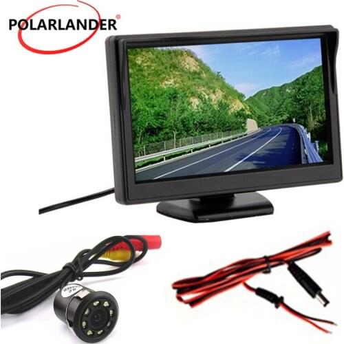5 Inch TFT Screen Back-up With Lamp HD Desktop Display Parking Monitor Reversing 18.5mm LED Plug-In Rear Camera
