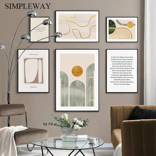 Geometry Abstract Sunrise Canvas Wall Art Print Painting Nordic Poster Minimalist Decorative Picture Living Room Home Decoration