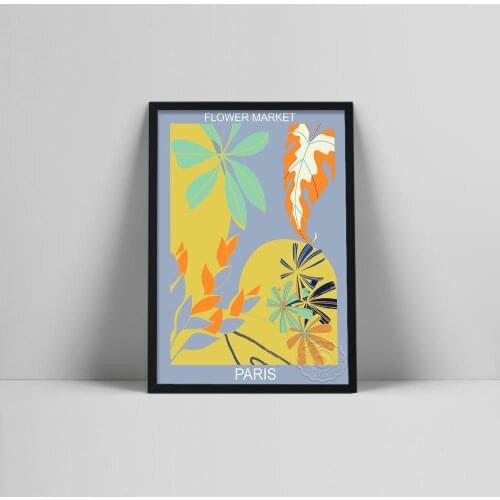 Floral Exhibition Poster Illustration Wall Art Canvas Painting Paris Flower Market Poster Plantes Wall Picture Home Decor Poster
