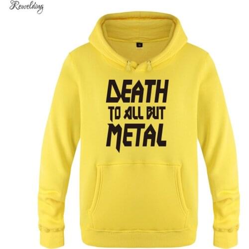 Mens Hoodies Death To All But Metal - Slogan Heavy Metal Hoodie Men Fleece Long Sleeve Mans Sweatshirt Pullover Skate Tracksuit