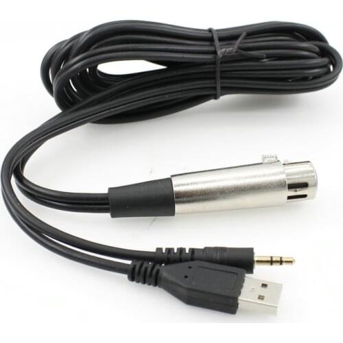 Microphone Dedicated (USB + 3.5mm) Double Cable Support connection of sound card Reduce background noise