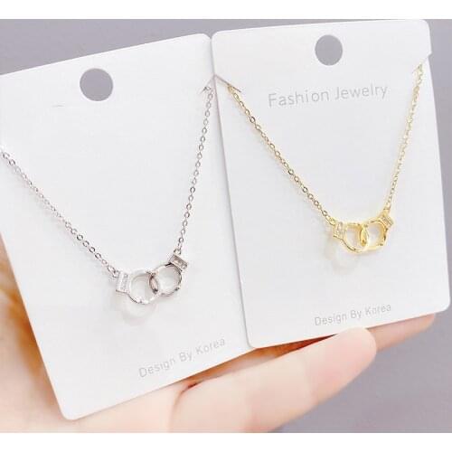 European and American Fashion Popular Necklace Ornament Simple Handcuffs Necklace Clavicle Chain Pendant Female