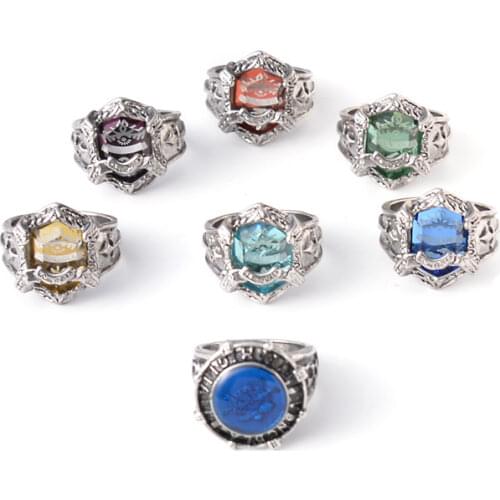 Wholesale Anime HITMAN REBORN! Alloy Vintage Gem Ring Sawada Tsunayoshi Gokudera Hayato Rings for Men Gothic Jewelry Cosplay