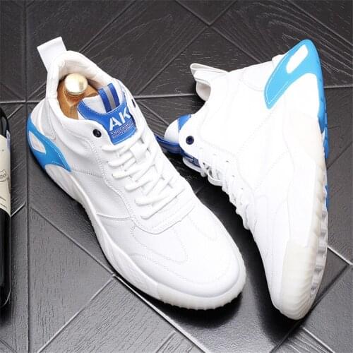 Autumn Fashion Men Sneakers Height Increasing Leather Casual Shoes Hip Hop High Tops Trainers Zapatillas Hombre