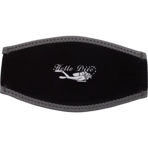 Scuba Diving Snorkel Mask 5mm Neoprene Cover Padded Protection Hair Strap Soft Strap Cover Black + White