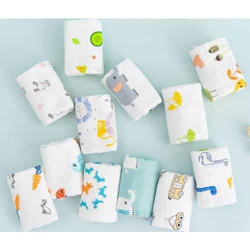 G2AD 25cm*50cm Muslin Cotton Baby Scarf Swaddle Bath Towel Newborns Handkerchief Bathing Feeding Face Washcloth Wipe Burp Cloths