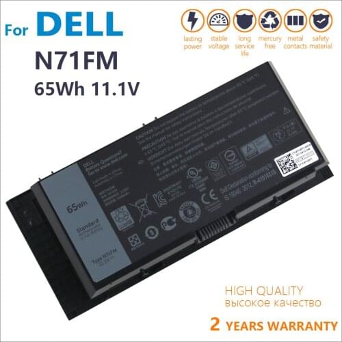 100% New Genuine N71FM For DELL Precision FV993 R7PND PG6RC FJJ4W M6600 M6700 M6800 M4600 M4700 M4800 T3NT1 11.1V 65WH