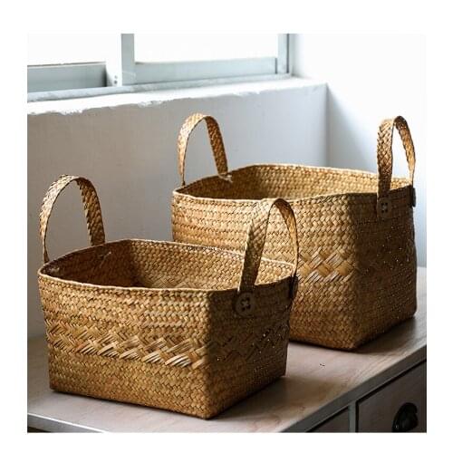 Woven Basket, Multifunctional Storage Basket, Straw Woven Portable Snack Fruit Basket, Clothing Storage Basket, Household Items