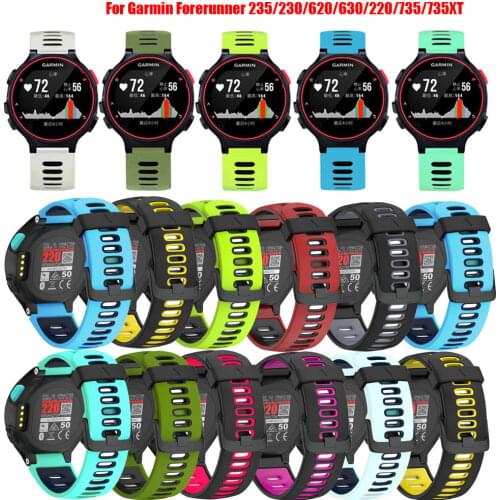 Watch Band Silicone Replacement Watchstrap For Garmin Forerunner 235 220 230 620 630 735Bracelet Outdoor Fashion Sport Wristband
